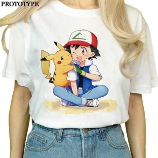 ✇ใหม่ Pokemon ฤดูร้อน Aesthetic Kawaii Pikachu น่ารักขนาดใหญ่ T เสื้อผู้หญิง 90s อะนิเมะเสื้อผ้า Pokemon การ์ตูน Tops ชุ