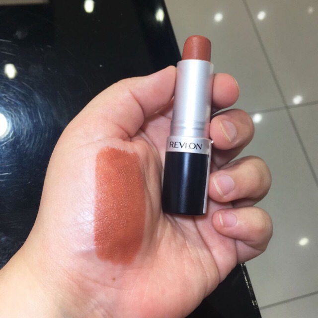 💄💄 แท้ 💯 [ [ ลิป Revlon ]] สี 008 Cocoa carving รุ่นใหม่ล่าสุดปลอกสีทอง ผลิตปี 2023