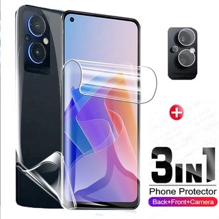 3 in1 Hydrogel Film For Oppo Reno7Z 5G Soft TPU Cover for Reno7Z Reno7 7Z 5G Screen Protector Protective Film Not Glass