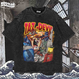 เสื้อยืด พิมพ์ลาย Taz DEVIL OVERSIZE WASHING VINTAGE | เสื้อยืด โอเวอร์ไซส์ | เสื้อยืด ขนาดใหญ่ | เสื้อยืด ซักได้ | หินล