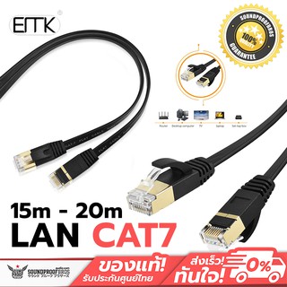 สายแลน ERTK LAN CAT7 สายแลน CAT7 ระดับเทพ ทองแดง OFC สายแบน มีให้เลือกตั้งแต่ 15m - 20m.