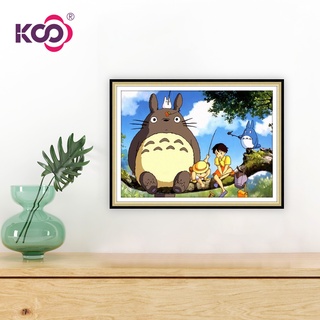 Ks ภาพจิตรกรรม 5D DIY ลาย Totoro Mosaic สําหรับติดตกแต่งบ้าน 40x30ซม.