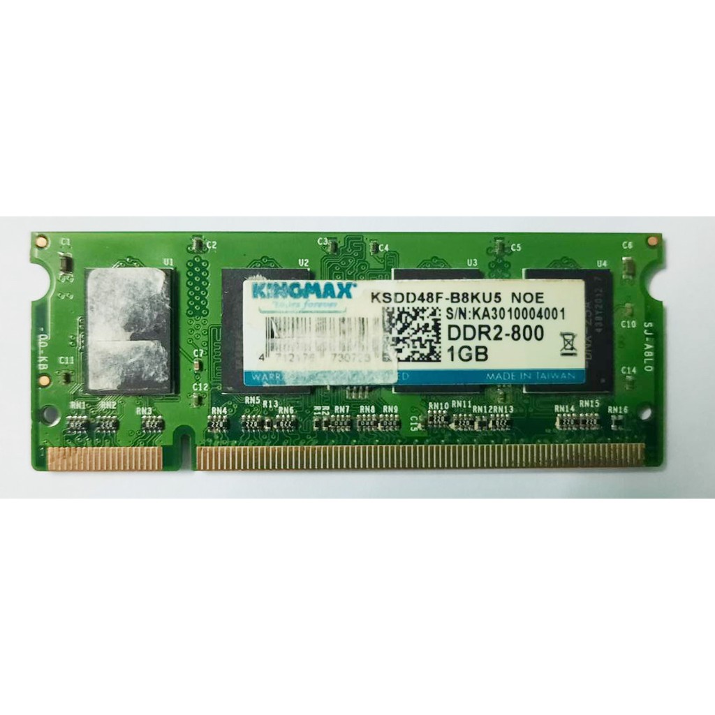 แรมโน๊ตบุ๊ค  1GB DDR2 Bus 800 ยี่ห้อ Kingmax Semiconductor 8 chips [มือสอง]