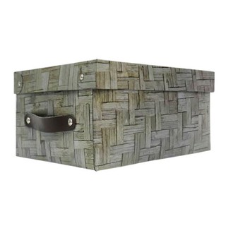 KASSA HOME กล่องอเนกประสงค์พร้อมฝาปิด รุ่น PBA009-ZEB-P5012 ขนาด 32 x 22 x 13 ซม. สีน้ำตาล กล่องใส่ของ อุปกรณ์จัดเก็บ
