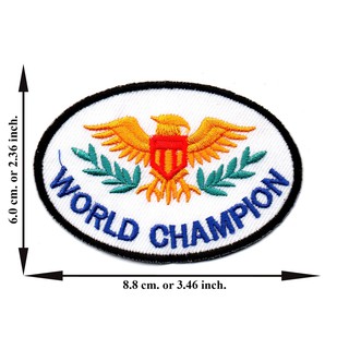 ตัดรีด ตัวรีดติดเสื้อ อาร์มปัก ติดเสื้อปัก ปักเสื้อ DIYลาย world champlon2