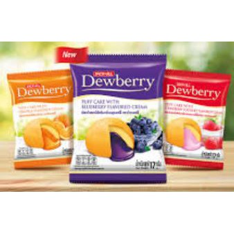 ของอร่อย ดิวเบอร์รี่ พัฟเค้ก สอดไส้ครีม ขนาด 17กรัม/ชิ้น แพ็คละ12ชิ้น Dewberry Cream (สินค้ามีคุณภาพ