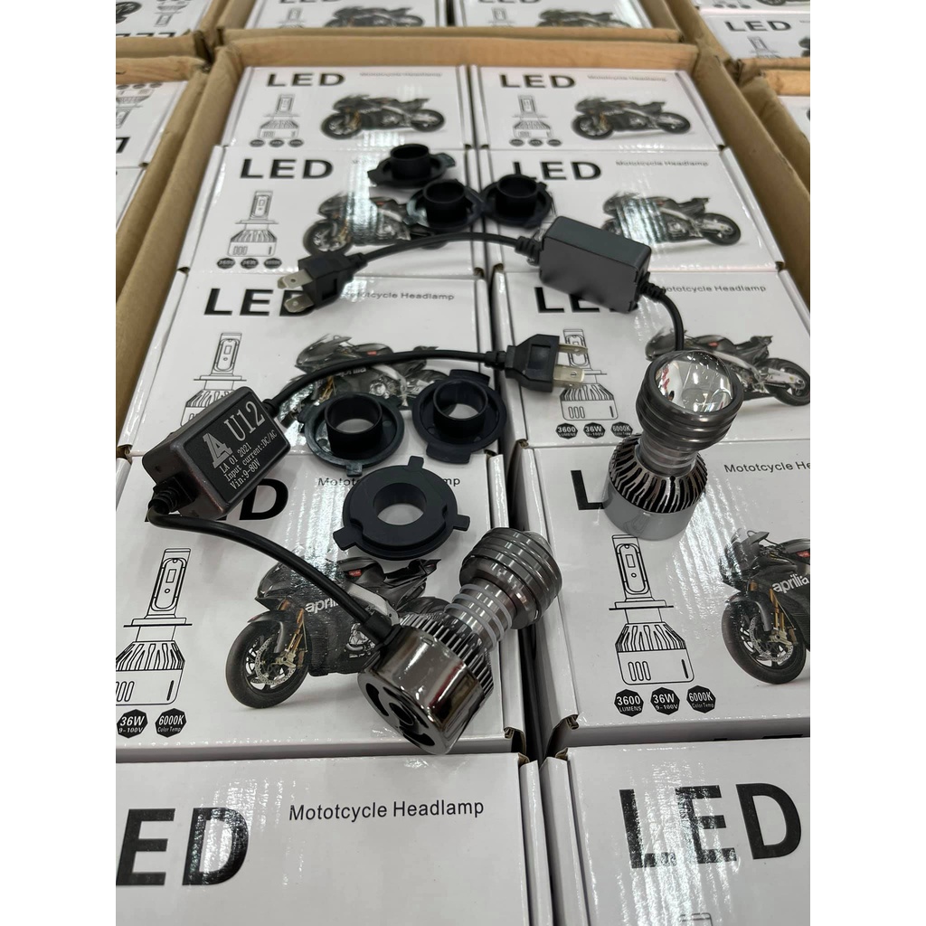 [Hot] หลอดไฟ Led U12 Super Bright พร้อมขา H4 สีขาว Cos สีเหลือง
