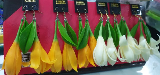 ต่างหูดอกไม้ไทยดินปั้น - รูปที่ 4