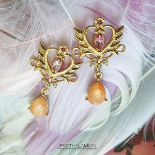 Cute Sailor Moon Neo Queen Serenity Tiara Earrings ต่างหู ตุ้มหู เซเลอร์มูน สีทอง เจ้าหญิงเซเรนิตี้ ประดับ เพชร น่ารัก