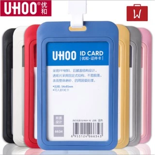 Oneworkstory ที่ใส่บัตรพนักงาน |ตั้ง/นอน PP Uhoo| Employee Badge Holder ป้ายชื่อ ที่ห้อยบัตร ซองใส่บัตร id card holder