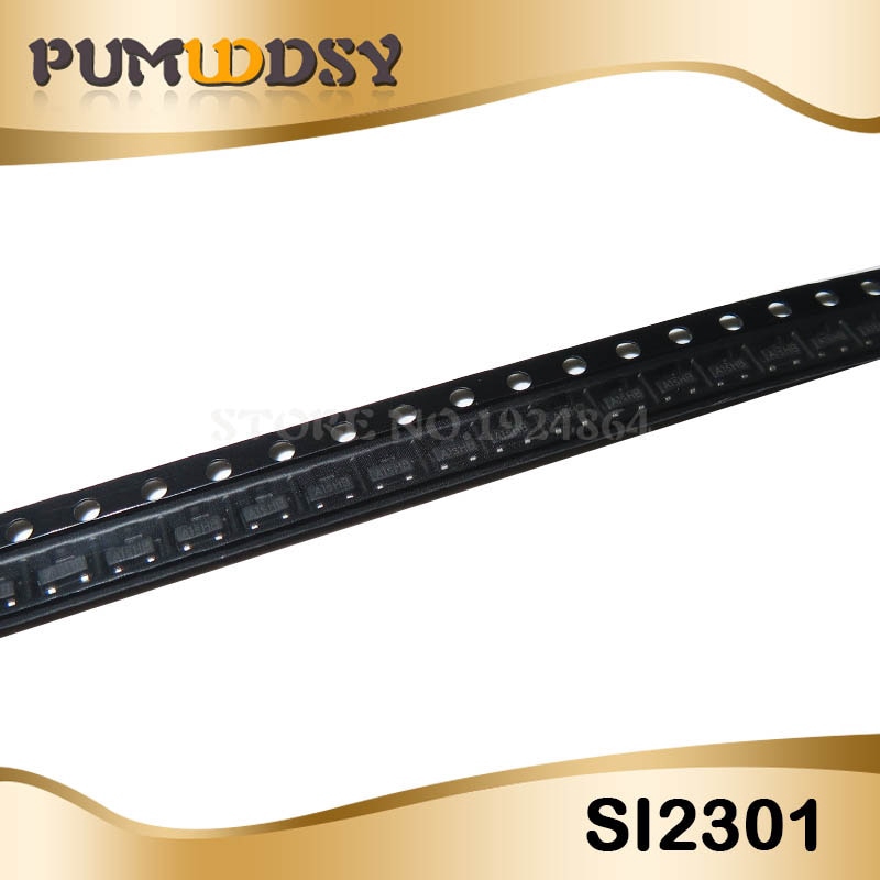 100pcs SI2301 SMD MOSFET ทรานซิสเตอร์ SOT-23 SI2301 MOSFET P-CH 20V 3.1A SOT23-3