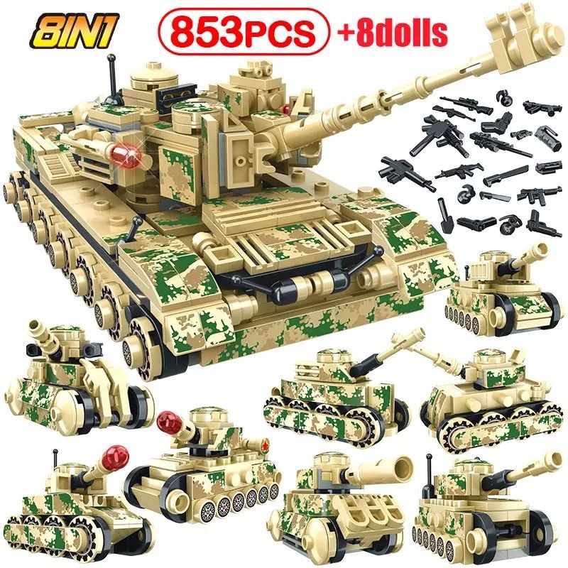🔥พร้อมส่ง🔥เลโก้ Lego รถถัง โซเวียต-รัสเซีย WWII Tiger Tank เกรดพรีเมี่ยม ต่อสนุก ต่อเป็นรถถังคันใหญ่
