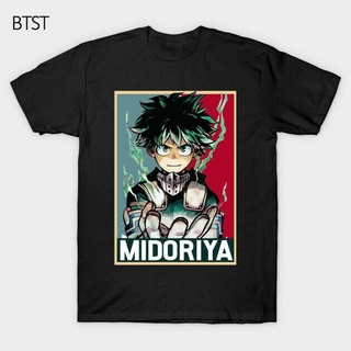 [COD]เสื้อยืดแขนห้าส่วน พิมพ์ลายโปสเตอร์ My Hero Academia Midoriya Izuku สีดํา แฟชั่นฤดูร้อน สําหรับผู้ชายS-5XL