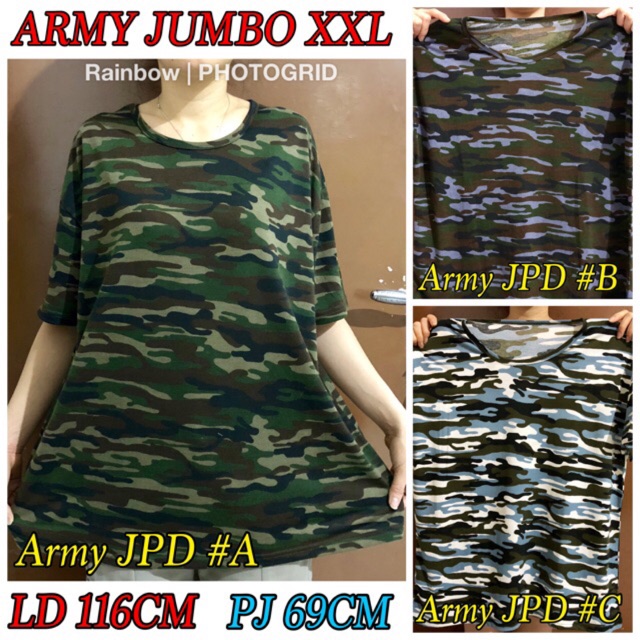 เสื้อยืด JUMBO XXL SHORT-SLEEVED ARMY / เสื้อยืด ARMY / เสื้อ JUMBO