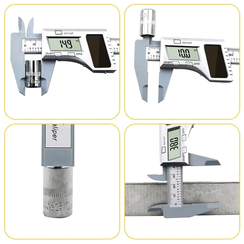 Ahead Electronic Digital Vernier Caliper ความลึกวัด 150 มม. 0-6 นิ้วการแปลงเมตริก