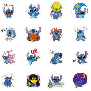 ✨พร้อมส่ง✨การ์ตูน สติช Stitch sticker สติกเกอร์กันน้ำรูปแบบที่แตกต่างกัน สเก็ตบอร์ด 50 ชิ้น