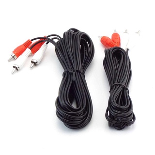 สายเคเบิลเชื่อมต่อเสียงสเตอริโอ AV 2Way 2 RCA Male To 2 RCA Male 1 เมตร 1.5 เมตร 3 เมตร 5 เมตร