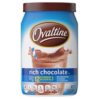 Ovaltine Rich Chocolate 12 oz 🇺🇸  โอวัลตินสำหรับเด็กและผู้ใหญ่ช่วยให้มีสุขภาพที่แข็งแรง