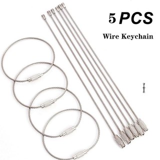 5 ชิ้น 1.5/2 มม. พวงกุญแจ แท็กเชือก สเตนเลส ลวด ห่วง สกรูล็อค อุปกรณ์ แหวน พวงกุญแจ วงกลม แคมป์ เชือก ฟิตติ้ง