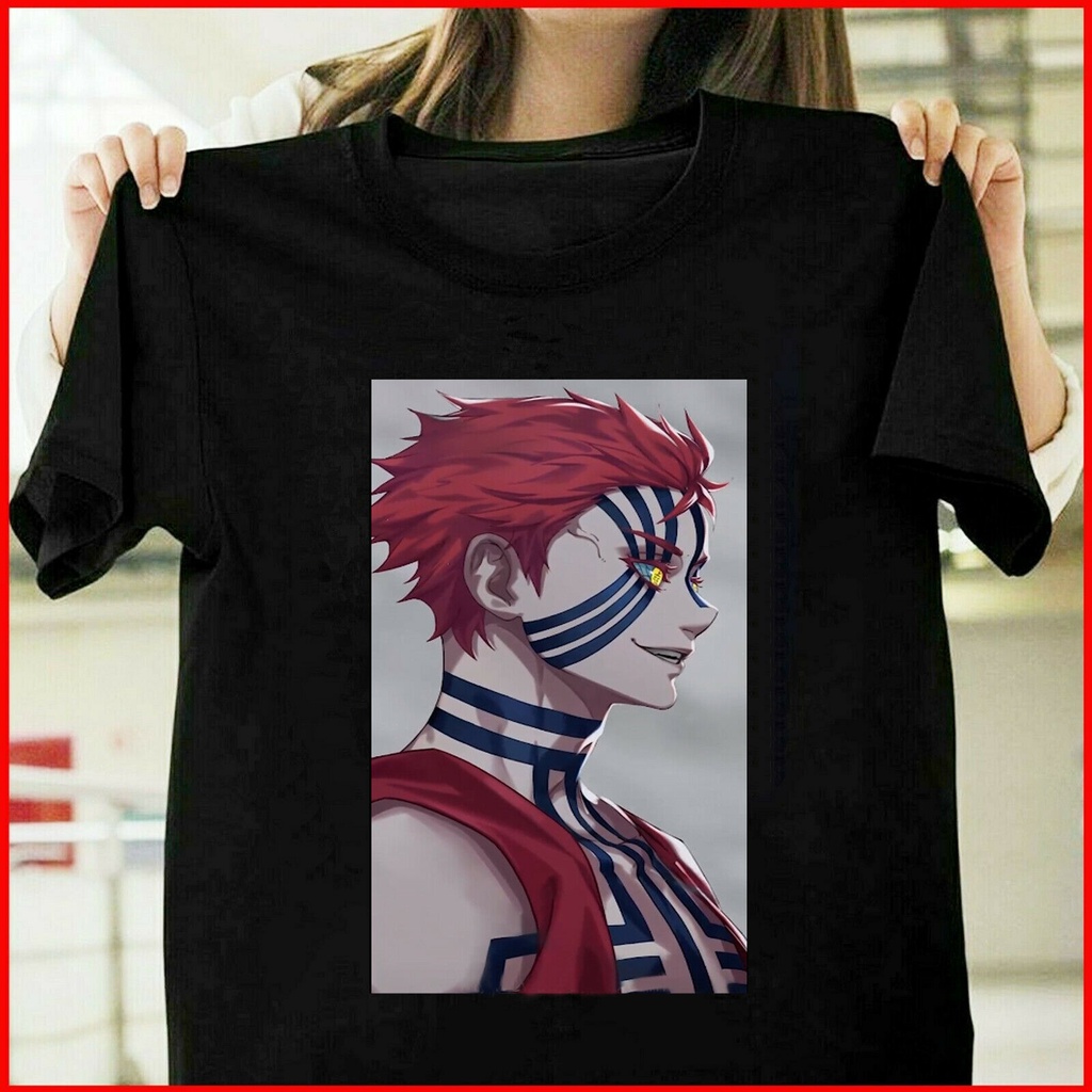 Mens Appreal Akaza Demon Slayer อะนิเมะมังงะ Kimetsu ไม่มี Yaiba T เสื้อ