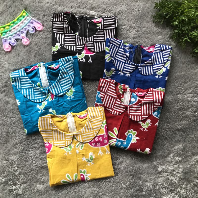 MERAH Red, Blue, Black, Tosca, Yellow Ayama เสื้อบาติกสําหรับเด็ก, เสื้อบาติกเด็กผู้หญิงที่ราบรื่น, 