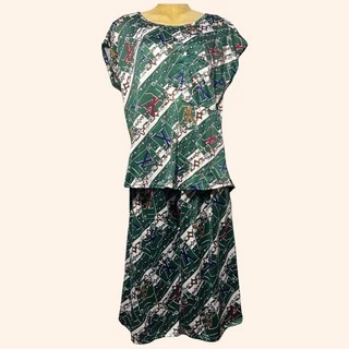 ชุดผ้าสะดุ้ง ใส่สบายคนแก่ ใส่อยู่บ้าน ชุดนอนคนเเก่ ผ้านิ่ม A01
