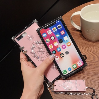 เคสมือถือแบรนด์แฟชั่นอินเทรนด์ REALME C25 C15 C12 8PRO 8 5G 7i C17 C11 2021 C20 7PRO X7 PRO V15 GT 5G X50 PRO 5S 5i 6i 6S C3 C2 5PRO C21Y XT X2 V5 V3 V11 REALME5i REALME6i Realme8S Q3 5G Classic brand mobile phone case pink square protective cover