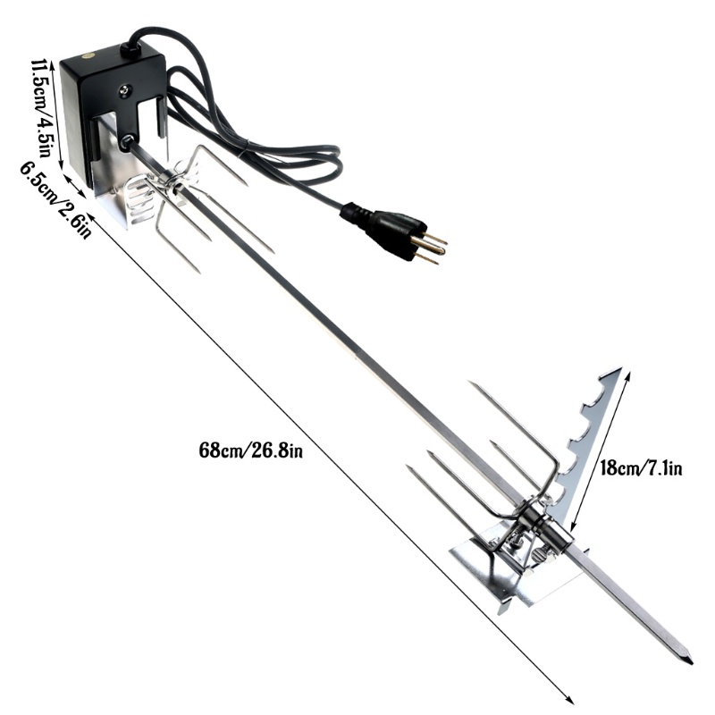 Con Universal อัตโนมัติย่าง Rotisserie ชุด 4W มอเตอร์ไฟฟ้า BBQ Bracket Spit Rod ผู้ถือส้อม Fixing สกรูบาร์ ราคา ถูกที่สุด ดีลบีเคเค แกลเลอรีภาพที่ 2
