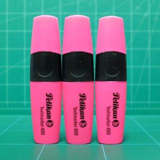 ปากกาเน้นข้อความ ไฮไลท์ สะท้อนแสง พีลีแกน Pelikan Textmarker 490 สีชมพู(1ชุด/3ด้าม)