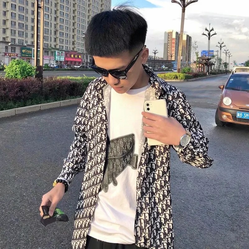 เสื้อเชิ้ตลำลอง แขนยาว ทรงหลวม แฟชั่นฤดูร้อน สไตล์เกาหลี สำหรับผู้ชาย