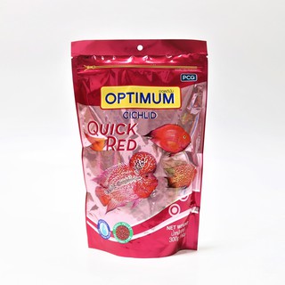 OPTIMUM CICHLID QUICK RED 300 g. (อาหารปลาหมอสี สูตรเร่งสี เร่งโต ไม่ทำให้น้ำขุ่น)