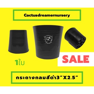 ลด50%ใส่โค้ดINCS83L - กระถางกลมสีดำขนาด3”x2.5”