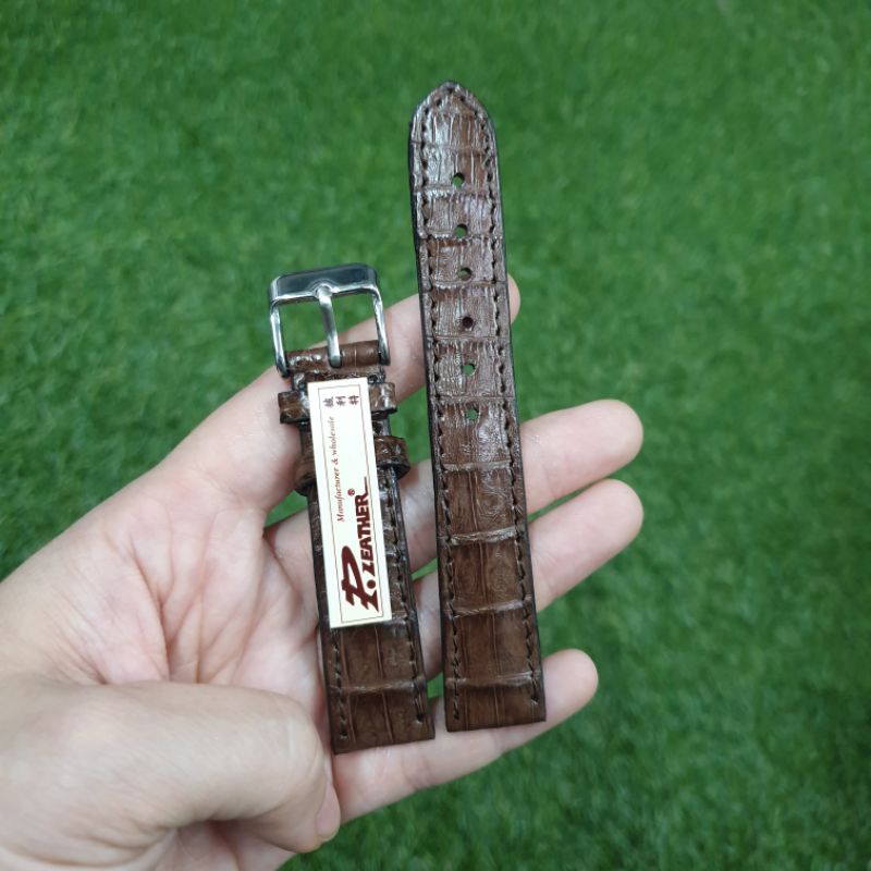 P.Leather(พร้อมส่ง) สายนาฬิกา หนังจระเข้แท้ถูกและแท้ สายนาฬิกาหนัง สาย