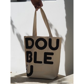 ออกใบกำกับภาษีได้ - DOUBLE U | กระเป๋าผ้าแคนวาส Screen ตัวอักษร CANVAS TOTE BAG