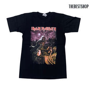 คอตต้อนคอกลมเสื้อยืดลายวง IRON MAIDEN สรีนหน้าหลัง สินค้าพร้องส่ง!!S-5XL