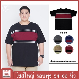 เสื้อยืด คอกลม อก 54-66 นิ้ว cotton100% ไซส์ใหญ่พิเศษ เสื้อคนอ้วน รหัส 613 : KODYAI