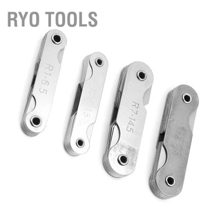 Ryo เครื่องมือวัดรัศมีสแตนเลส R0.3-1.5 / R1-6.5 / R7-14.5 / R15-25 4 ชิ้น