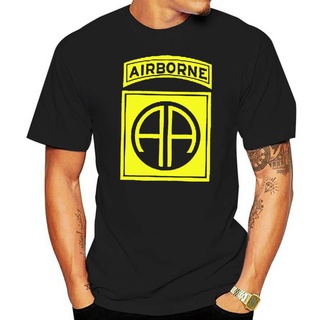 [S-5XL]ใหม่ เสื้อยืด ลายโลโก้ทหาร Airborne Div 82Nd สีดํา สําหรับผู้ชาย ผู้หญิง