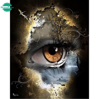 5D Diamond Painting, Eyes Full Drill  Home Round Drill Embroidery Home Diamond Painting Kit 30x40cm