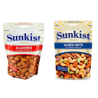 ถั่วรวมอบเกลือ รสเค็มน้อย อัลมอนด์อบ 🥜หอมหวาน อร่อย sunkist ซันคิสท์