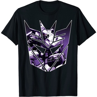 เสื้อยืดโอเวอร์ไซส์เสื้อยืด พิมพ์ลาย Decepticon Shield Megatron 01 สีดําS-3XL