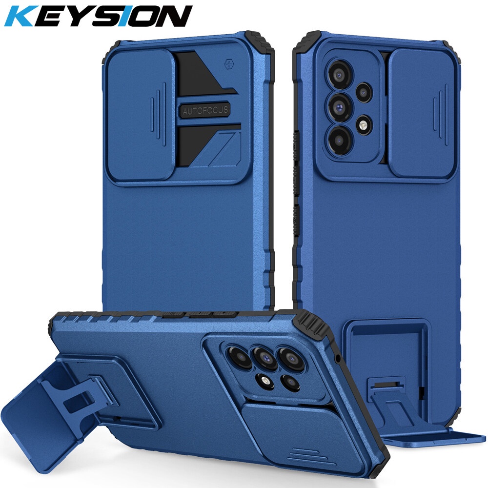 Keysion เคสโทรศัพท์มือถือแบบใส ผิวด้าน กันกระแทก พร้อมแหวนขาตั้ง แฟชั่น สําหรับ Samsung A53 A33 A73 5G Galaxy A23 A13 4G