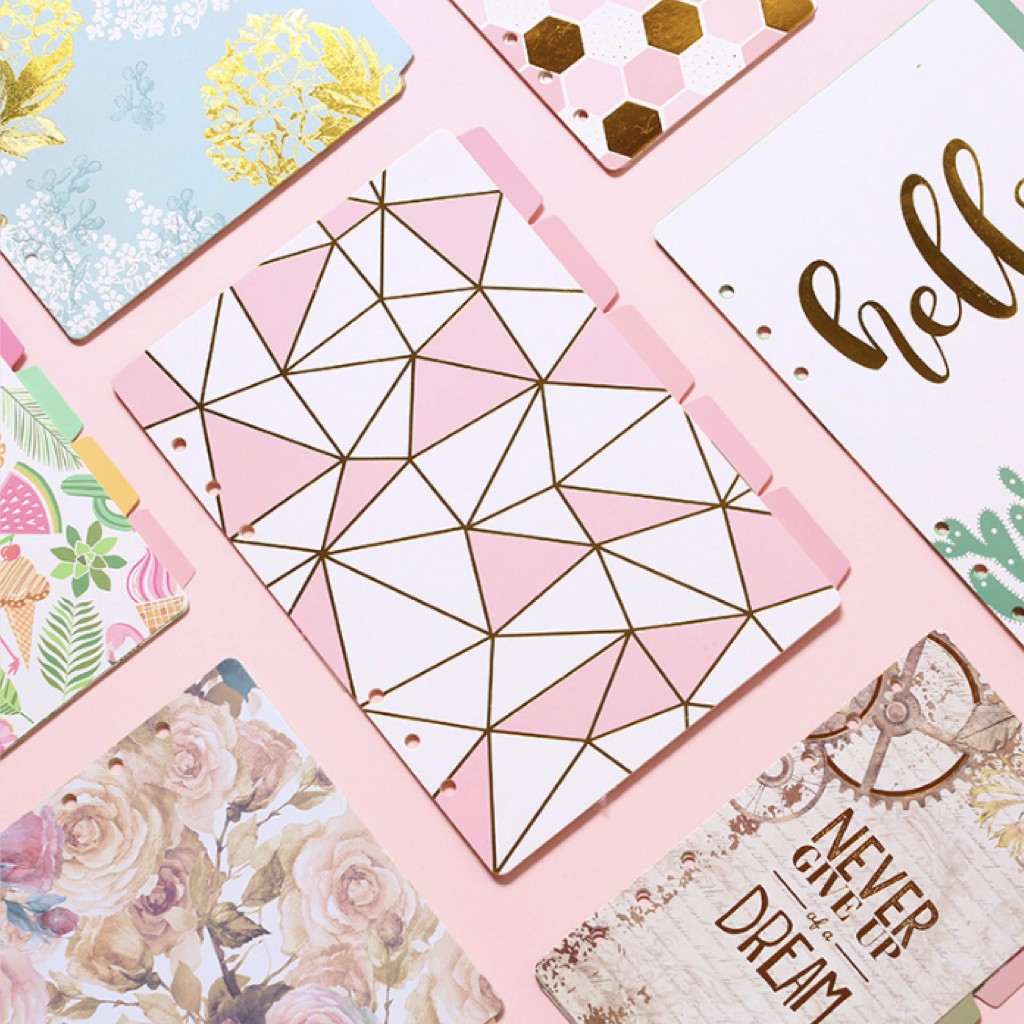 ที่คั่นแพลนเนอร์ ฟอยล์ทอง แบ่ง 5 หมวดหมู่ Gold Foil Planner Dividers Tab Refill Divider Index ดัชนี A6/A5 mimisplan