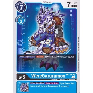 การ์ด Digimon - TCG - WereGarurumon / EX1-017