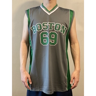 เสื้อกีฬา เสื้อบาส เสื้อแขนกุดเสื้อกล้ามชายหญิง พิมพ์ Boston 69 คอวี เกรดส่งออก