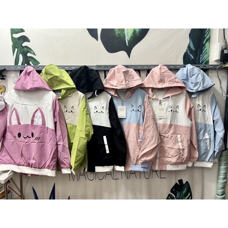 เสื้อแขนยาวผ้าร่ม ผู้หญิง🎀พร้อมส่ง🎀เสื้อแจ็คเก็ตมีซิป