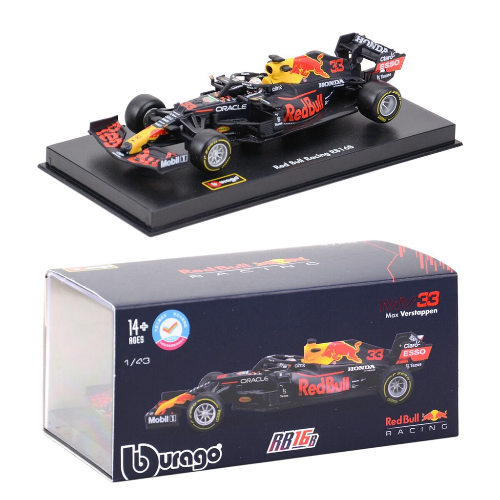 Bburago 1:43 2021 RB16B #33 #11 F1 สูตรรถ Static Die Cast ยานพาหนะสะสมรถแข่งของเล่น