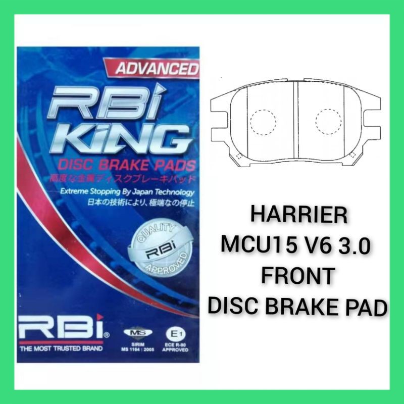 ผ้าเบรคหน้า TOYOTA HARRIER MCU15 V6 3.0