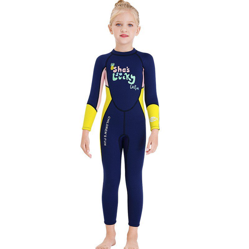 Dive Sail 2.5mm Kids Diving Suit Baby Girls LongSleeve Swimming Suits