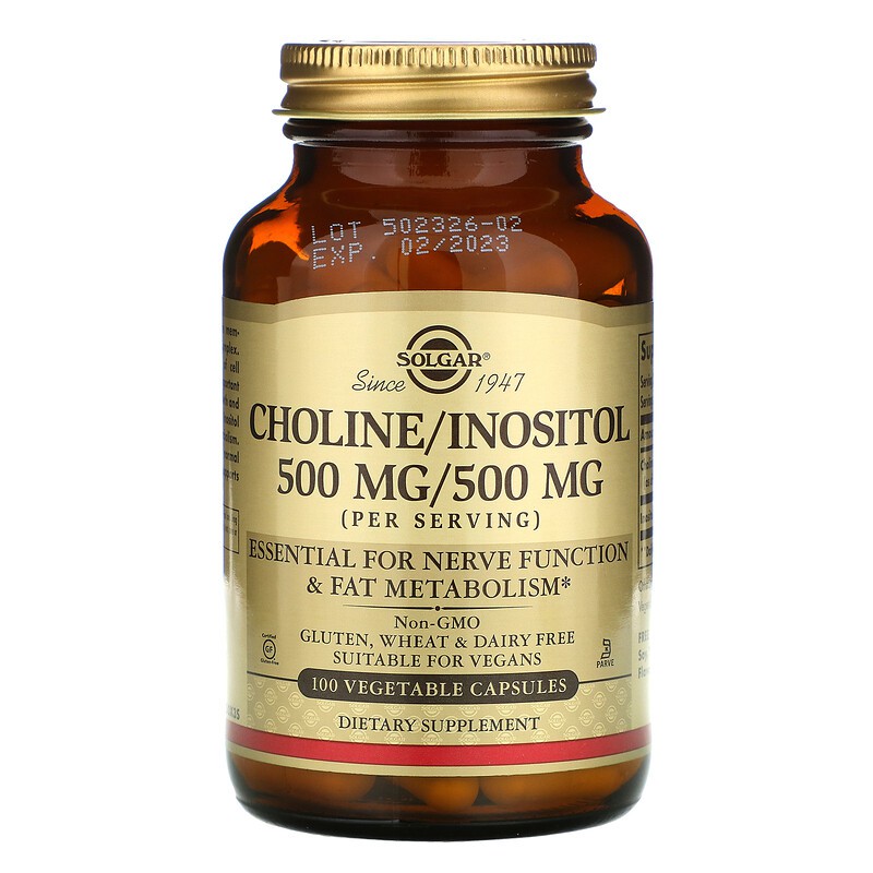 Solgar, Choline/Inositol, 100 Vegetable Capsules